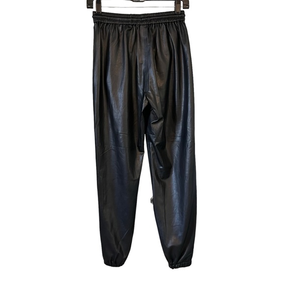 NWT, BLANK NYC Black Faux Leather Jogger Pants Drawstring, Sz 26 - Picture 5 of 15